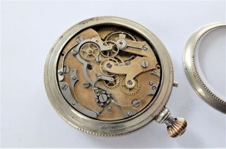 1900 METAL CASED CHRONOGRAPH 17 JEWELLED SWISS LEVER POCKET WATCH 9