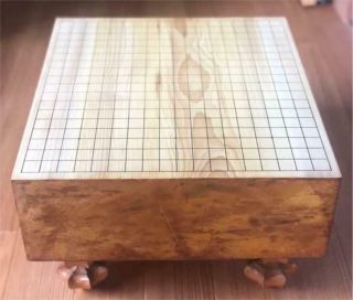 Vintage Japanese Wood Hon - Kaya Go Game Board Goban Wooden Legs (fixed Surface)