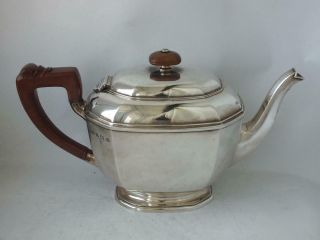 Smart Art Deco Solid Sterling Silver Tea Pot 1932/ L 26.  5 Cm/ 561 G