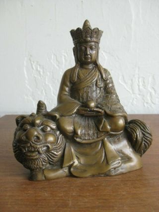 Fine Old Chinese Tibetan Tibet Jizo Ksitigarbha Bronze Buddha Deity Statue Idol