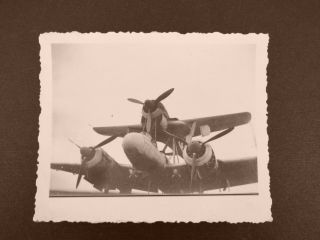 WWII German Piggy Back Airplane Photographs - Junkers Ju 88 & Focke Wulf 190 2