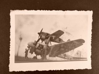 WWII German Piggy Back Airplane Photographs - Junkers Ju 88 & Focke Wulf 190 3