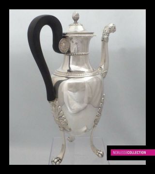 ANTIQUE 1820s FRENCH STERLING SILVER COFFEE POT 11.  2 in.  Empire Paris 1819 - 1838 2