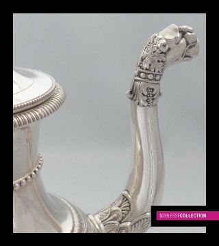 ANTIQUE 1820s FRENCH STERLING SILVER COFFEE POT 11.  2 in.  Empire Paris 1819 - 1838 6