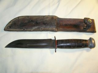 Wwii Fighting Knife Pal Rh 36 W/ Leather Sheath No Sharpening