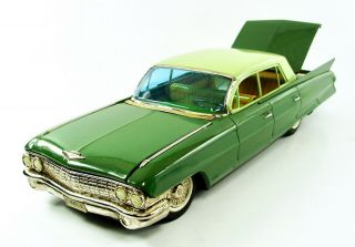 1961 Cadillac Fleetwood 17” (43.  2 cm) Japanese Tin Car w/Original Box by Shioji 2