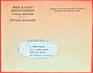 Extremely Rare War & Navy Departments V - Mail Promotional Mailer With Microfilm