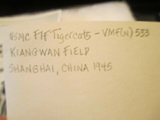 PHOTOS USMC F7F Tigercats in China - VMF (N) 533 Kiangwan Field 7