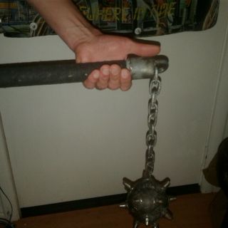 mace chain flail medieval weapon custom metal 7