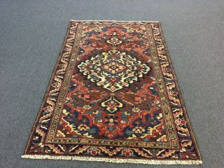 On Antique Hand Knotted Persian - Bakhtiari Classic Rug Carpet 4x6,  3 