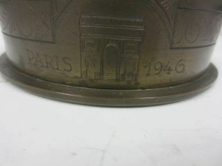 ARC de TRIOMPHE Paris,  France 1946 Engraved Trench Art Shell Casing Ashtray WWII 2
