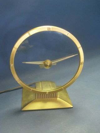 Vintage Art Deco Jefferson Golden Hour Electric Clock Dated 1952 &