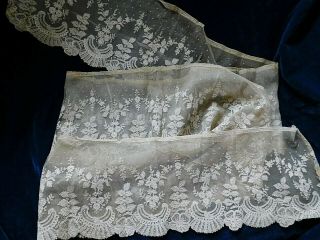 260 Cm Length Antique Brussels Lace Flounce (260 X 18 Cm)