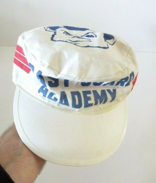 Vintage Us Coast Guard Academy White Hat With Bear Mascot Very Scarce