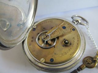 1886 18s Waltham pocket watch full hunter solid silver v.  g. , 7