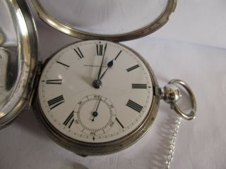 1886 18s Waltham pocket watch full hunter solid silver v.  g. , 8