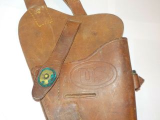 VTG 1940 ' s WW2 US Leather Shoulder Holster Enger - Kress For 45 Pistol 4