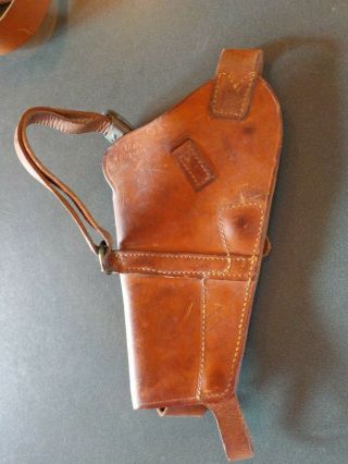 VTG 1940 ' s WW2 US Leather Shoulder Holster Enger - Kress For 45 Pistol 7