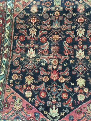 Antique Distressed Hand Knotted 5 ' x 6 ' Oriental Turkish Persian Style Wool Rug 10