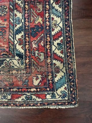 Antique Distressed Hand Knotted 5 ' x 6 ' Oriental Turkish Persian Style Wool Rug 6