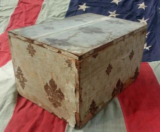 Antique 19th Century Wallpaper Covered Box England Aafa