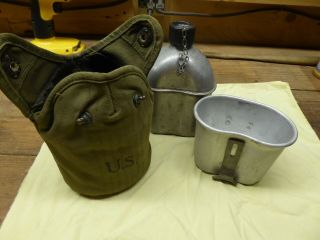 1943 - 44 Wwii Us Canteen,  Cup,  & Cover