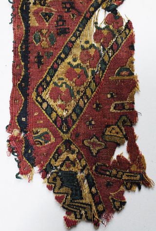6 - 8C Ancient Coptic Textile Fragment - Flower,  Birds & Beast,  Christian arts 4