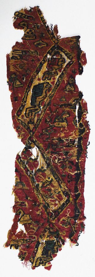 6 - 8C Ancient Coptic Textile Fragment - Flower,  Birds & Beast,  Christian arts 5