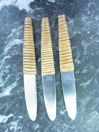 3 X Carl Aubock Fruit Knives / Amboss Austria /