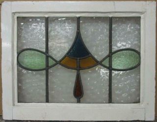 Old English Leaded Stained Glass Window Gorgeous Abstract Design 22 " X 17 "