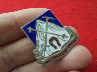 Sterling Wwii 187th Infantry Regiment,  10th Mountain Division Dui Di Crest Pin