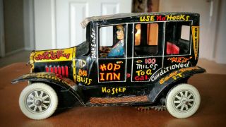 Vintage 1940 ' s Marx Tin Wind up Old Jalopy AND Family Wagon 3