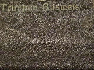 GERMAN WWII WEHRMACHT SOLDIERS LEATHER WALLET TRAPPEN - AUSWEIS ID BOOK - No Papers 2