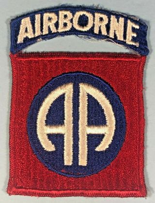 Ww Ii,  Patch,  Us 82nd Airborne Division,  Fully Embroidered,  Attached Tab