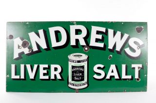Vintage C1920 " Andrews Liver Salt " Enamel Sign