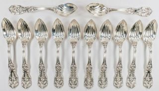 12 Francis 1st Sterling Silver Grapefruit Spoons Set Reed & Barton