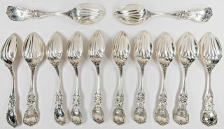 12 FRANCIS 1st Sterling Silver GRAPEFRUIT SPOONS SET Reed & Barton 2