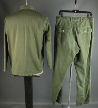 Vtg 1950s US Army 36th Division Sateen Uniform Shirt M Pants 33x33 50s 7029 2