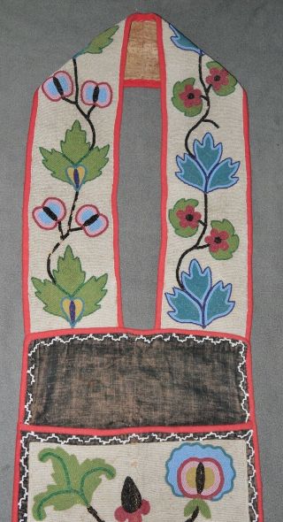 Antique OJIBWA Beaded Bandolier Bag Great Lakes 5