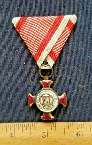 Austria - Hungary Silver Merit Mini Cross " Viribus Unitis " 1849 Kaiser Franz Joseph.