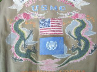 VINTAGE KOREAN WAR MARINE FIELD JACKET COAT 1950 INCHON BATTLE USMC NAVY DRAGONS 3