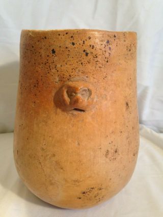 Pre Columbian Pottery Vessel With Raised Image.