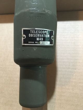 Vintage US MILITARY Issue M49 Spotting Scope TELESCOPE SNIPER Scope WWII Vietnam 2
