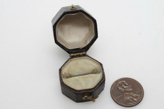 Antique English Hexagonal Ring Box Jewelry Display C1860