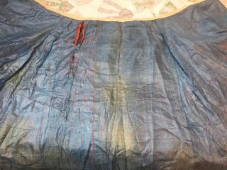 red antique Chinese Silk Skirt,  Embroidered Birds,  Flowers Stunning 12