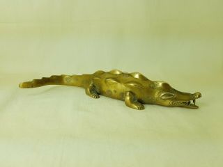 Old African Fon Heavy Bronze Crocodile 4