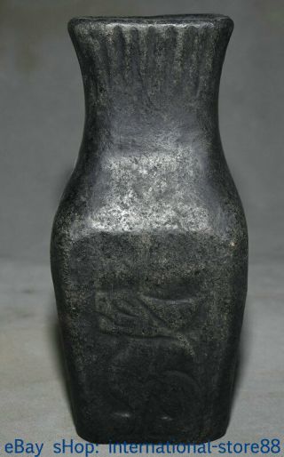 8.  4 " Old China Hongshan Culture Old Jade Dynasty Carving Unicorn Beast Jug Jar