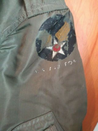 vintage USAF TACTICAL AIR COMMAND flight jacket green lining XL 5