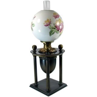 Victorian Banquet Lamp With Brass/bronze Base - 1880 