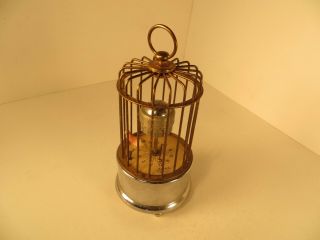 Vintage Brass German Kaiser Bird Cage Automaton Novelty Clock -